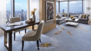Karpet Hotel Shangri-La - Ruang Suite dengan Karpet Biru Bercorak