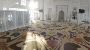 Hasil pemasangan karpet masjid custom di Masjid An Nasriyah