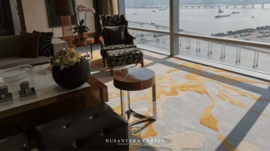 Pemasangan karpet di Hotel Mandarin Oriental di Kuala Lumpur corak yang begitu unik