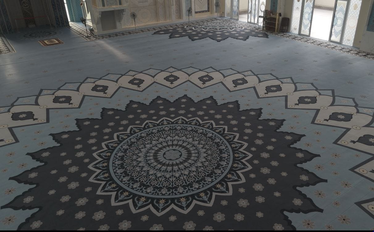 Karpet Premium Warna Biru di Masjid Tuminah Hamidi