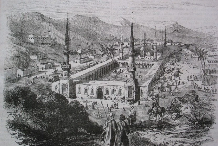 Lukisan Gambaran awal Masjid Nabawi